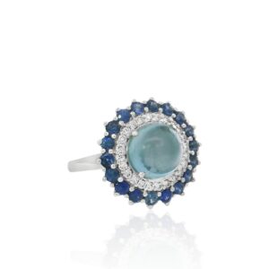 Aquamarine & Sapphire Ring