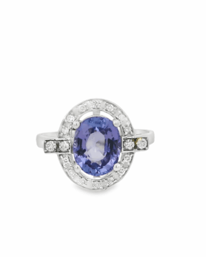 Tanzanite Halo Ring