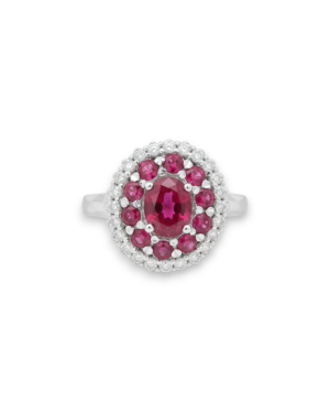 Ruby Double Halo Ring