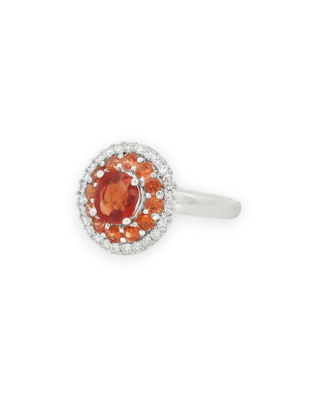 Orange Spinel Double Halo Ring - Image 4