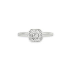 petite diamond halo ring