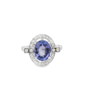tanzanite halo ring