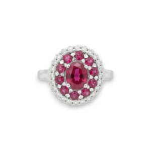 ruby double halo ring
