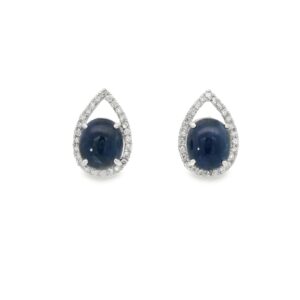 sapphire halo earrings